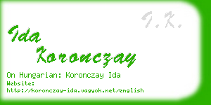 ida koronczay business card